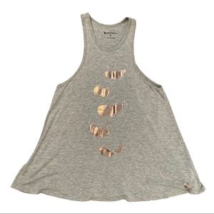 Pure Barre foil feather racerback tank
